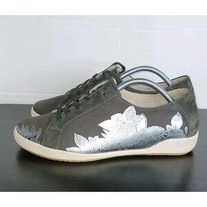 DANSKO Leather & Canvas Olisa Metallic Floral Printed Sneakers US 11.5 Shoe